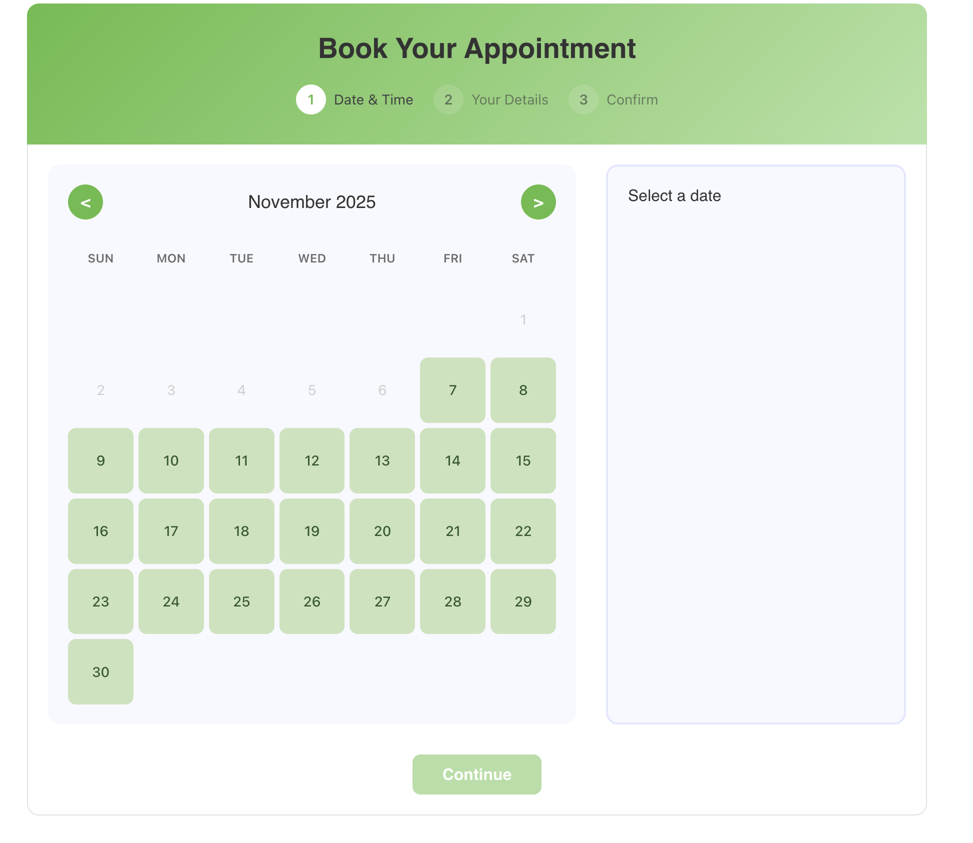 Calendar for Frontend